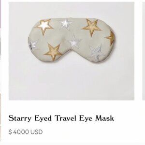 Free People x Understated Leather Cooling Embroidered Eye Mask Metallic Stars
